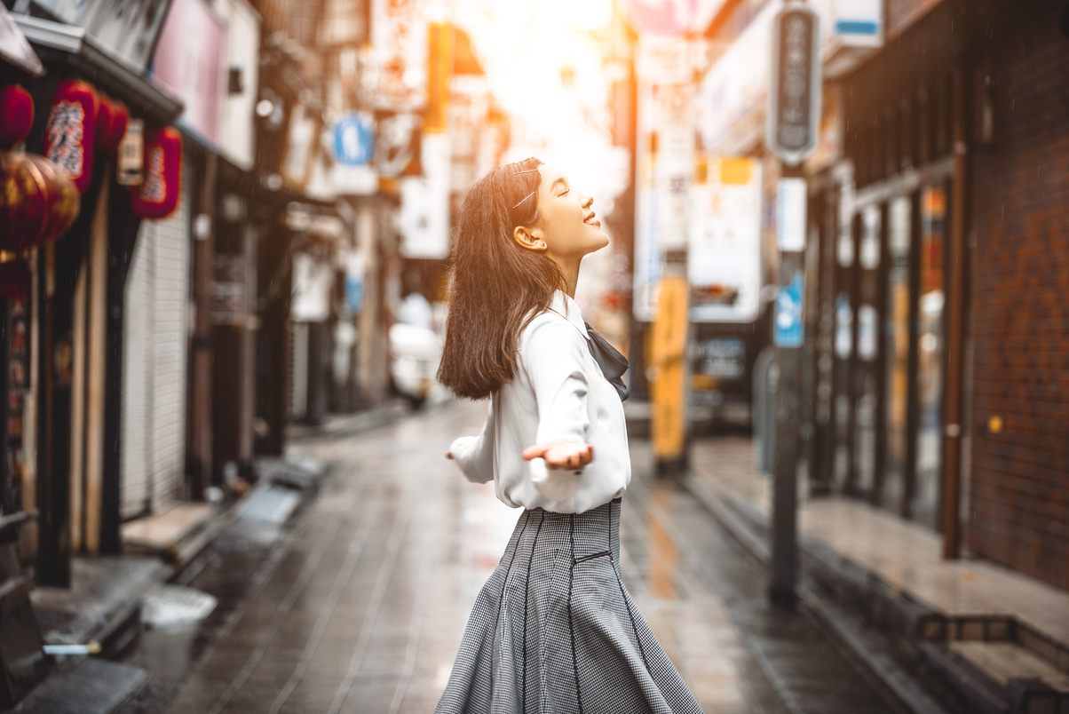 Young Japanese Girl Outdoors